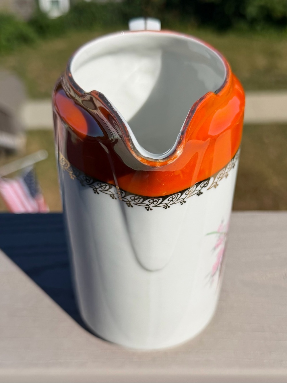 Vintage PK Unity German Porcelain Lusterware Bird & Floral Pitcher - Picture 8 of 11